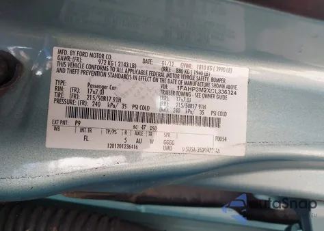 2012 Ford Focus Sel из США, поврежденный, VIN 1FAHP3M2XCL336324